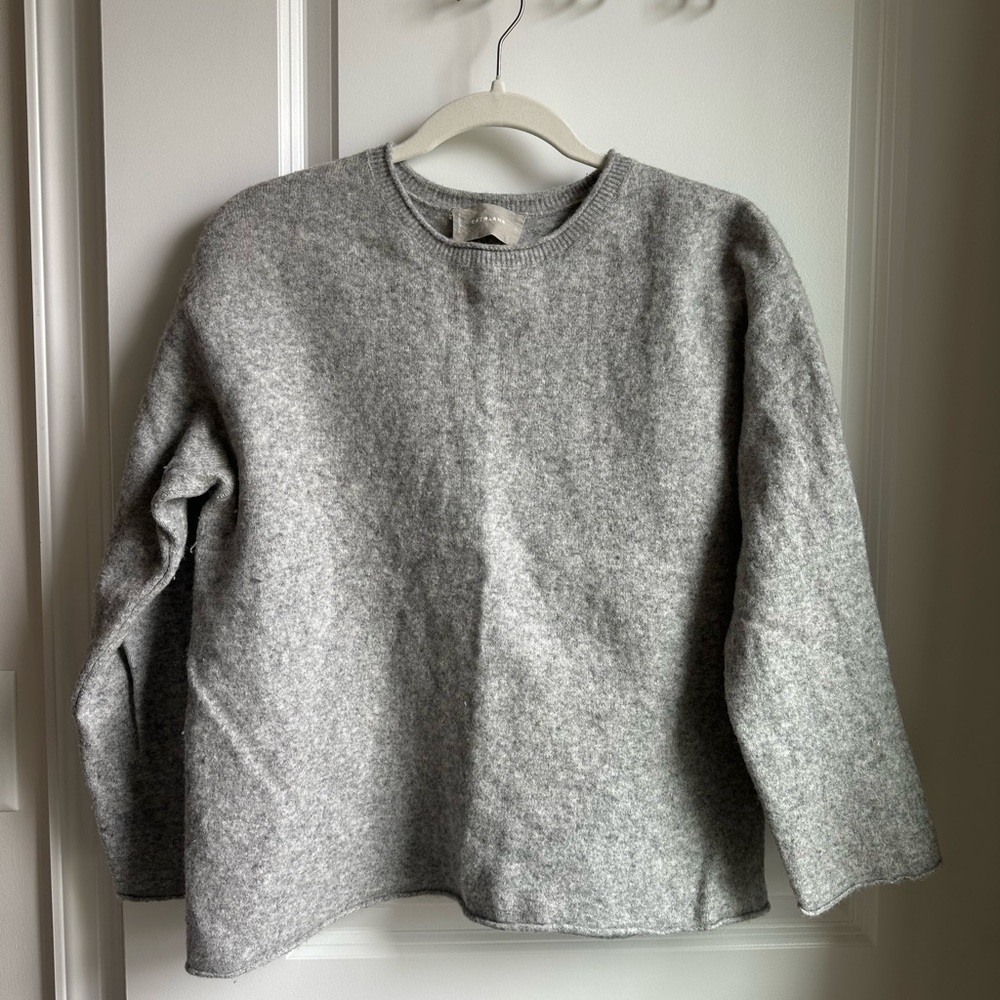 Everlane Gray Wool Crewneck Sweater Cozy Knit